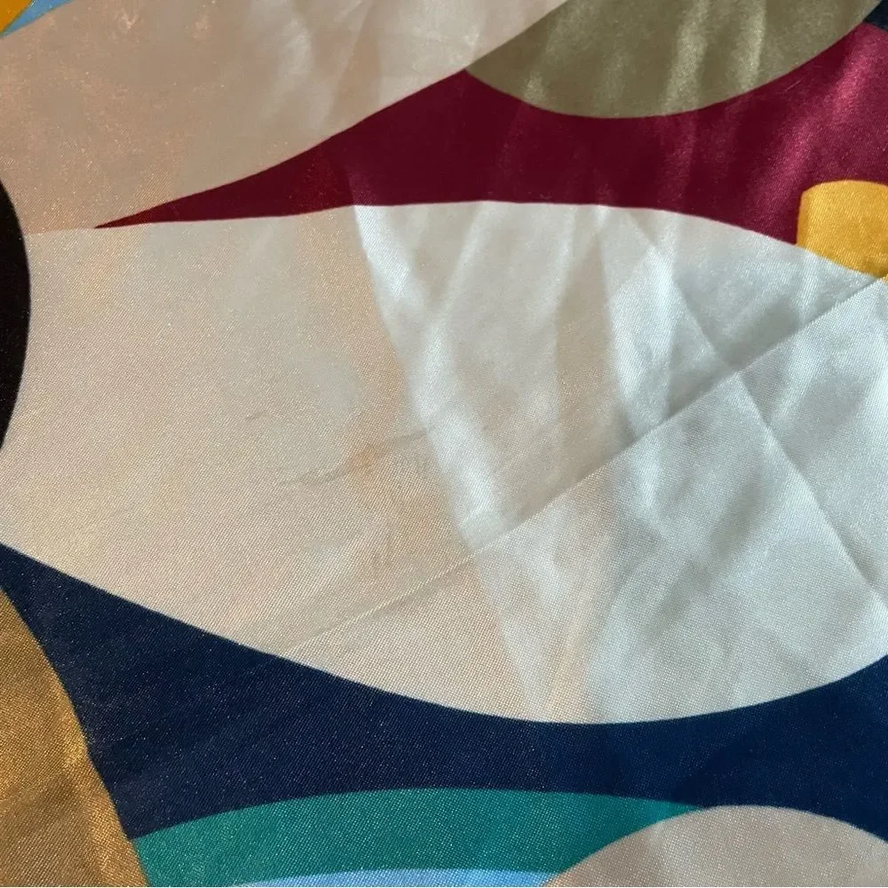 Floral Print Multi Color Satin Silky Square Scarf